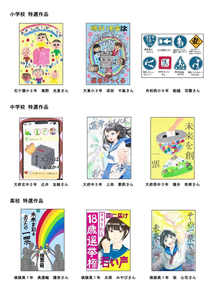 令和6年度明るい選挙啓発ポスター特選作品（小学校・中学校）