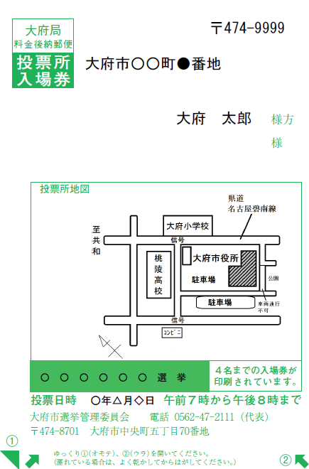 入場券の見本