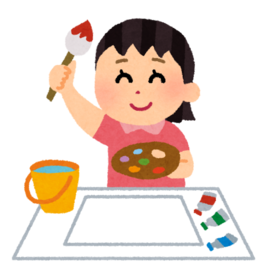 絵を描く子どものイラストです。